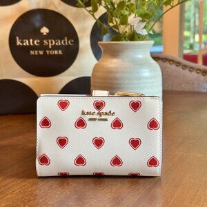 Kate Spade Madison Madison Heartfelt Medium Compact Bifold Wallet KF340 Hearts